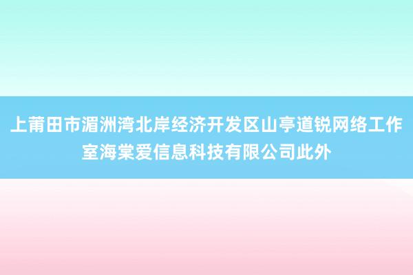 上莆田市湄洲湾北岸经济开发区山亭道锐网络工作室海棠爱信息科技有限公司此外